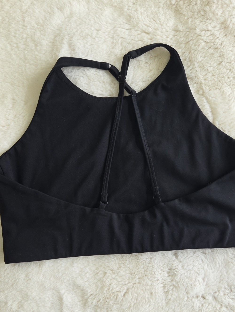girlfriend collective Black High-Neck Crossback Bralette - Picture 2 of 3